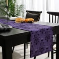 thumbnail image 4 of Halloween Cotton Linen Table Runner 13 x 90 inch Halloween Haunted House Pumpkins Purple Background Non-slip Rectangular Dining Table Decor for Wedding Party Holiday Dinner, 4 of 8