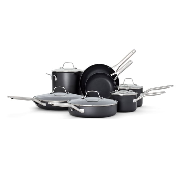 Calphalon 12-Piece Hard-Anodized Aluminum Nonstick Cookware Set, Oven & Dishwasher Safe