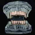 thumbnail image 5 of 14K Rose Gold Plated Full Fang Grillz Set Upper Top And Bottom Lower Fangs Vampire Teeth Hip Hop Grills, 5 of 5