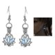 thumbnail image 1 of Multi Color Alloy Drop Pendant Earrings for Women Charming Hollowout Lotus Design, 1 of 3
