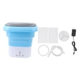 thumbnail image 1 of Mini Foldable Washer Mini Portable Bucket Washing Machine with Drain Pipe Adapter for Baby Clothes Underwear Socks 100‑240V Blue White US Plug, 1 of 10