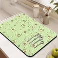 thumbnail image 3 of Healthy Avocado Dish Drying Mat, Green Cute Fruit Print Artistic Kitchen Mat, 3 of 6