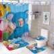 thumbnail image 1 of Club de la mamá ganso-theme 4-Piece Shower Curtain Set with Rugs, Waterproof Bathroom Decor Set Includes Bath Mat, U-Shaped Rug, Toilet Lid Cover and Curtain with Hooks, 1 of 6