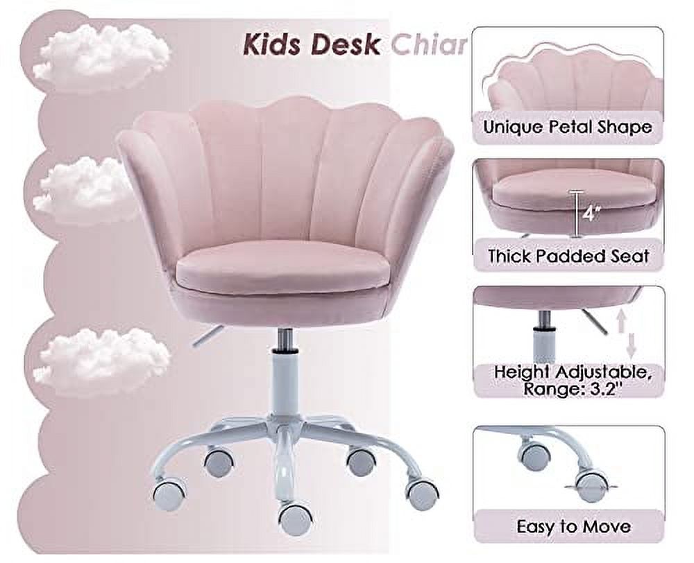 Comfy Swivel Vanity Chair With Wheels - Adjustable Height, 360 Spin, Stitch Design, Perfect For Makeup, Office & Home