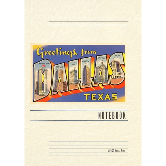 Vintage Lined Notebook Greetings from Dallas, Texas, (Paperback)