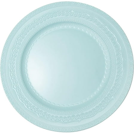 Simply Elegant Eyelet Plastic Charger Plate | Service Plate for Parties, Dinner, Weddings, Quinceaneras and Events | 13 inch Diameter | Blue | Set of 12