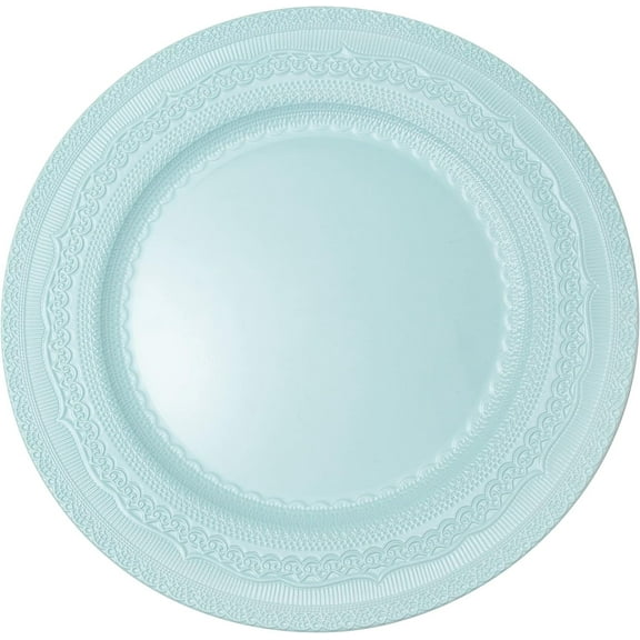 Simply Elegant Eyelet Plastic Charger Plate | Service Plate for Parties, Dinner, Weddings, Quinceaneras and Events | 13 inch Diameter | Blue | Set of 24