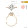 thumbnail image 5 of ANGARA Natural Classic Double Floral Halo Diamond Ring in 14K Rose Gold for Women (Size-5.1mm| Color-H| Clarity-SI2) | April Birthstone, Anniversary, Jewelry Gift for Women | Natural Diamond Ring, 5 of 10