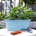 thumbnail image 4 of Polypropylene Window Box Planter, Raised Pot Feet for Enhanced Drainage, UV Resistant &amp; Weather Proof, Perfect for Urban Gardening, 40CM, Set of 2, Blue, 4 of 5