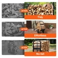 thumbnail image 4 of 250LB Firewood Hauler Wagon with Waterproof Cover, 4 PU Wheels for Easy Moving, Steel Log Carrier Cart for Fireplace and Fire Pit, 4 of 7