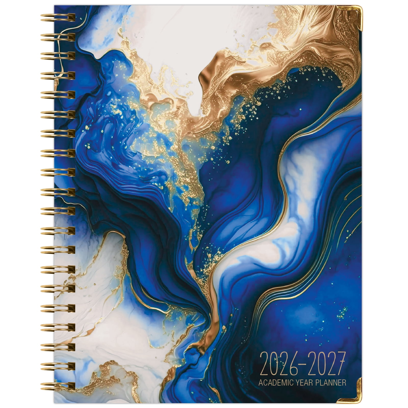 2026-2027 Excello Brands 8.5" x 11" Academic Year Hardcover Fashion Planner, Weekly/Monthly, 14 Month, Dark Blue Marble