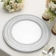 thumbnail image 2 of BalsaCircle 6 Round Silver 13 in Acrylic Plastic Charger Plates Lace Embossed Trim Party Decorations Supplies, 2 of 8