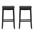 thumbnail image 2 of Linon Cessford 32.25" Backless Bar Stool, Black with Black Faux Leather, Includes 2 Stools, 2 of 11