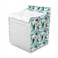 thumbnail image 2 of Toucan Washer Cover, Tropical Birds Sitting on Jungle Forest Trees Cartoon Exotic Fantasy, Suitable for Dryer and Washing Machine, 29" x 28" x 40", Turquoise and Multicolor, by Ambesonne, 2 of 3