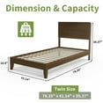 thumbnail image 5 of Zimtown Twin Bed Frame,Solid Pine Wood Platform Bed with Headboard, Rustic Walnut, 5 of 11