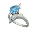 thumbnail image 7 of Shiny Dolphin Shaped Womens Ring With Royal Blue Zircon Copper Inlay Jewelry Ideal Birthday Gift Elegant Gifts, 7 of 7