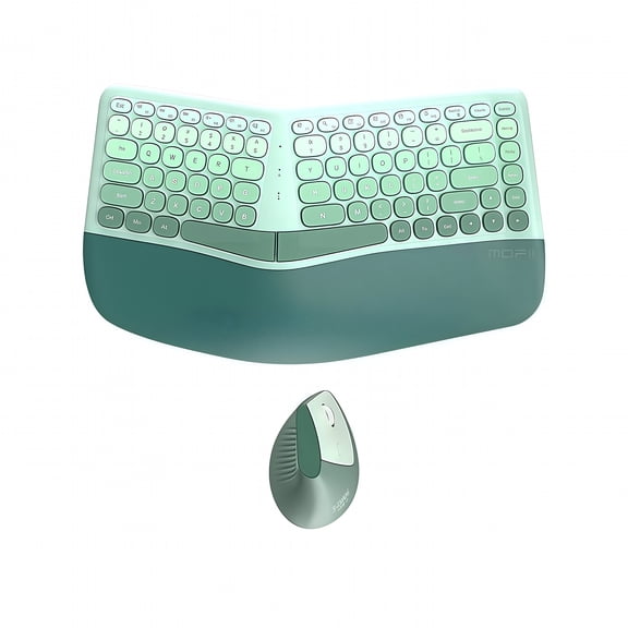 GJX Ergonomic Wireless Keyboard and Mouse Set, Anti-Tenosynovitis Hand Protection, Stylish Gradient Color PC Peripherals