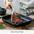 thumbnail image 6 of 11" Pre-Seasoned Carbon Steel Square Grill Pan, Lightweight Nonstick Cast Iron Alternative, High-Heat Skillet for Grilling & Cooking, 6 of 7