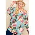thumbnail image 3 of Plus Size Floral Printed Venezia One Shoulder Fashion Top 1XL, 3 of 7