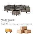 thumbnail image 5 of Ovios 7 Pieces Outdoor Patio Furniture Set PE Wicker Rattan Sofa Set with Solar Table, Black, 5 of 8