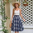 thumbnail image 3 of Joernso Women Midi Skirt Plaid Print High Waist A-Line Skirt Large Hem Design Slimming Effect Autumn Winter Skirt, 3 of 8