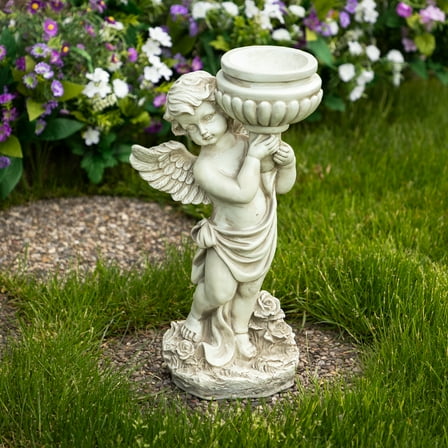 Northlight 17.5" Cherub Angel Bird Bath Outdoor Garden Statue
