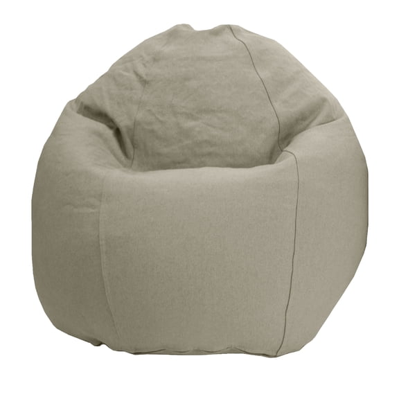 Hemp 36x36x40" Large Bean Bag Chair - w/Polystyrene Beads and CertiPUR Foam Filled Bean Bag for Adults, Teens and Kids - Natural