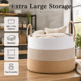 White&Jute Mix 115L Extra Large Cotton Rope Blanket Storage Basket ...
