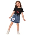 thumbnail image 5 of Fnooota Girls Summer Outfit Sets, 2 Piece Fashion Short Sleeve Summer Kids Clothing Sets Black Size 5-6 T, 5 of 5