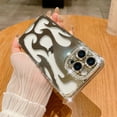 thumbnail image 2 of TECH CIRCLE Electroplated TPU Phone Case For iPhone 13 2021 6.1",  Bling Case with Crystal Rhinestones, Hollow-out Design, Heat Dissipation, Lightweight Slim Fit Protective Cute Case, Silver, 2 of 7