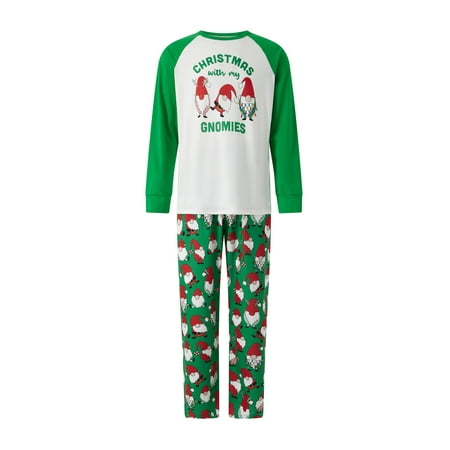 

Amuver Matching Family Pajamas Long Sleeve Christmas Tree Santa Print Tops + Cartoon Pants Set