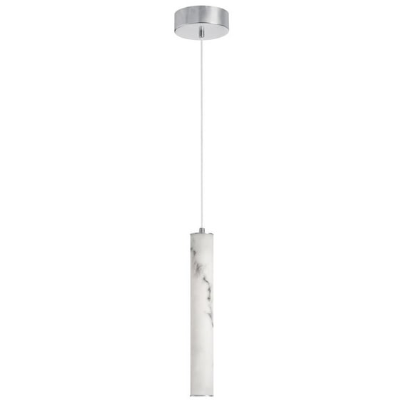 Dainolite 10W Pendant in Polished Chrome w/ Alabaster Diffuser