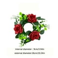 thumbnail image 3 of Artificial Rose Candle Ring Wreath Christmas Floral Wreaths Candlestick Romantic Table Centerpiece Decoration Suitable For Wedding Ceremony Valentines Day and Party Ambiance, 3 of 7