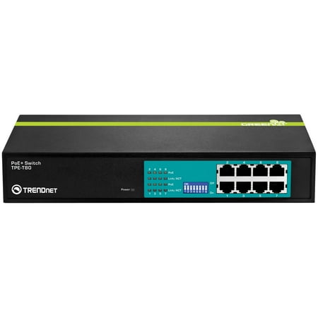TRENDnet TPE-T80 8-Port 30W 10/100Mbps PoE+ Switch