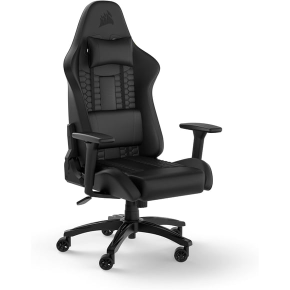 Relaxed Silla para Juegos ,Leatherette ,Diseño Inspirado en Las Carreras ,Cojín Lumbar ,Almohada Cervical Extraíble de Espuma Viscoelástica ,Reposabrazos Ajustables