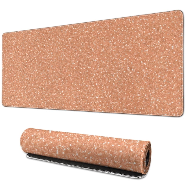 Non-Slip Rubber Base Mousepad: Large, Gold, 'Stay Positive' Design - Waterproof, Stitched Edges - Ideal for Gaming, Work, or Home Office