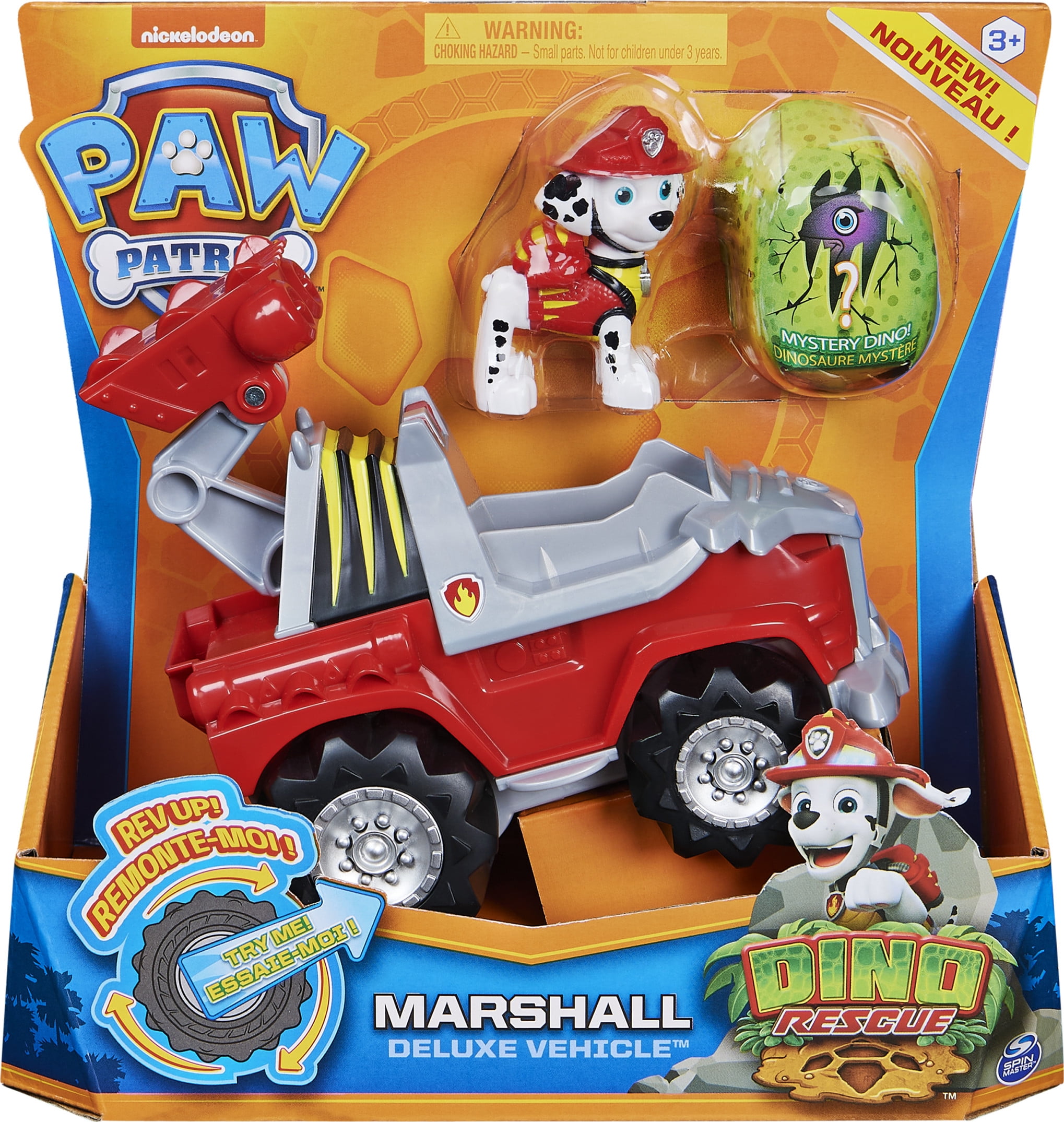 Paw Patrol Dino Rescue Marshall/’s Deluxe Rev Up Vehicle with Mystery Dinosaur Figure