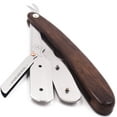 thumbnail image 4 of Parker's Walnut Wood Handle Barber Straight Razor for Men and 5 Razor Blades, 4 of 6