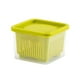 thumbnail image 2 of Fiudx Caja de Almacenamiento, Contenedor de Verduras con Dos Compartimentos, Diseño de Drenaje Integrado, Recipiente para Conservar La Frescura de Los Alimentos, Organizador para La Preparación de Co, 2 of 6