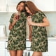 thumbnail image 4 of Fotbe Camouflag Bata de Dormir para Mujer con Estampado, Camisón de Algodón de Manga Corta, Ropa de Dormir Casual, 4 of 6