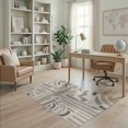 thumbnail image 2 of ODIKA 4'x6' Beige Abstract Geometric Design Washable Area Rug Modern Mocha Natural Inspired Pattern for Dorm Room, Small Living Stain Resistant Low Profile, Easy Care, 2 of 7