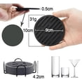 thumbnail image 2 of Posavasos de Silicona, Juego de 8 Posavasos con Soporte, Decoración de Escritorio, Posavasos para Coche y Bebidas, Negro, 2 of 4
