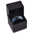 thumbnail image 3 of P. Manoukian Tungsten Wedding Band Ring 6mm for Men Women Black Blue Beveled Edge Brushed Lifetime Guarantee Size 10, 3 of 4