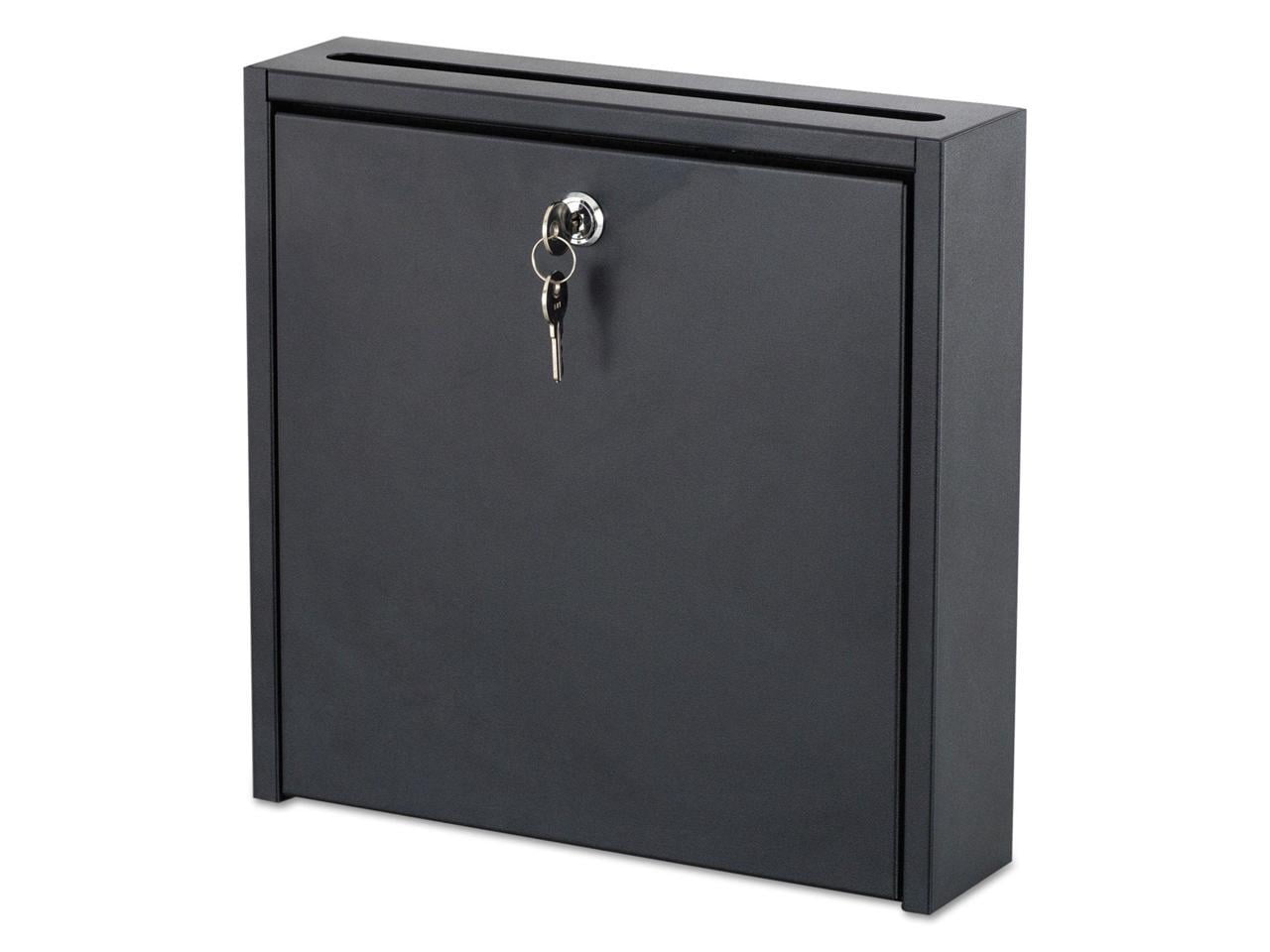 Safco Small Wall-Mounted Mailbox with Lock in Black