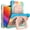 Rainbow+creamy white, variant on Case for Samsung Galaxy Tab A11+ / A9+ 11 Inch (X230/X236/X238/X210/X216/X218), Heavy Duty Shockproof Case with Stand & Hand Strap, Black