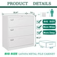 thumbnail image 3 of STANI Lateral File Cabinets,3 Drawer Metal Filing Storage Vertical Cabinets,Home Office Furniture for Organization Hanging Letter/Legal/F4/A4, 3 of 5