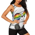 thumbnail image 2 of Balery Panda with Sun glasses Camiseta sin mangas estampada ligera para mujer, tops de entrenamiento sin mangas, camisetas de yoga transpirables de secado rápido.-X-Large, 2 of 7