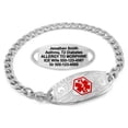 thumbnail image 1 of MedicEngraved Stainless Steel Custom Medical Alert Bracelet - 5mm Curb Link, 1 of 8