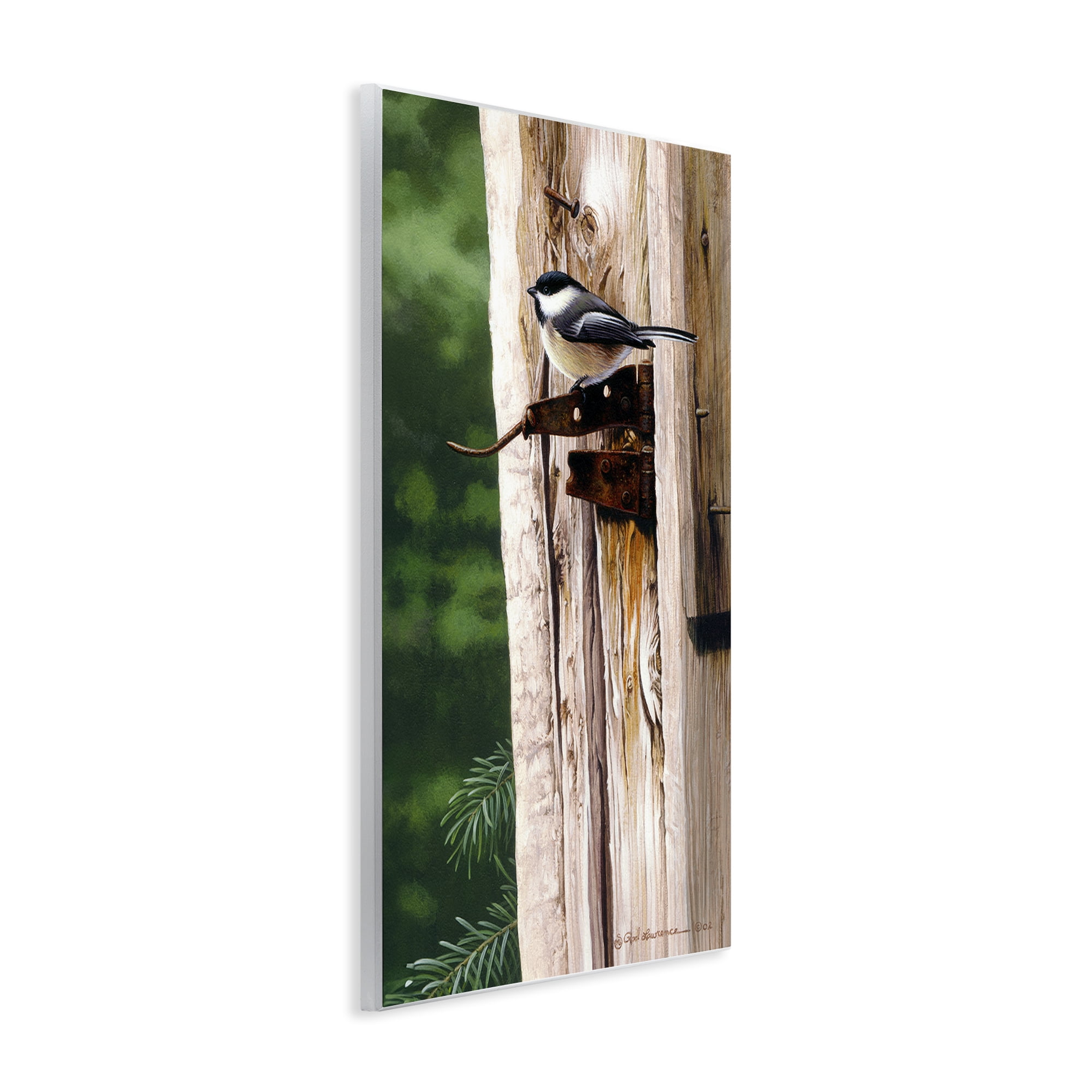 Stupell Industries Bird on Rusty Perch Animals Painting Unframed Art Print Wall Art, 13 x 19