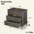 thumbnail image 3 of Bestier Farmhouse Nightstand with 3 Drawers, Wood Bedside Table Night Stand with Charging Station, Sofa Side End Table for Bedroom, Living Room, Gray, 3 of 12